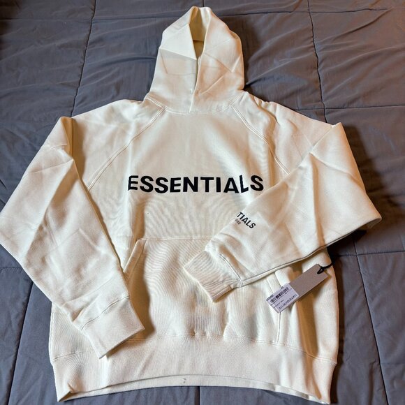 Fear of God Essentials Pullover Hoodie Applique Logo Cream